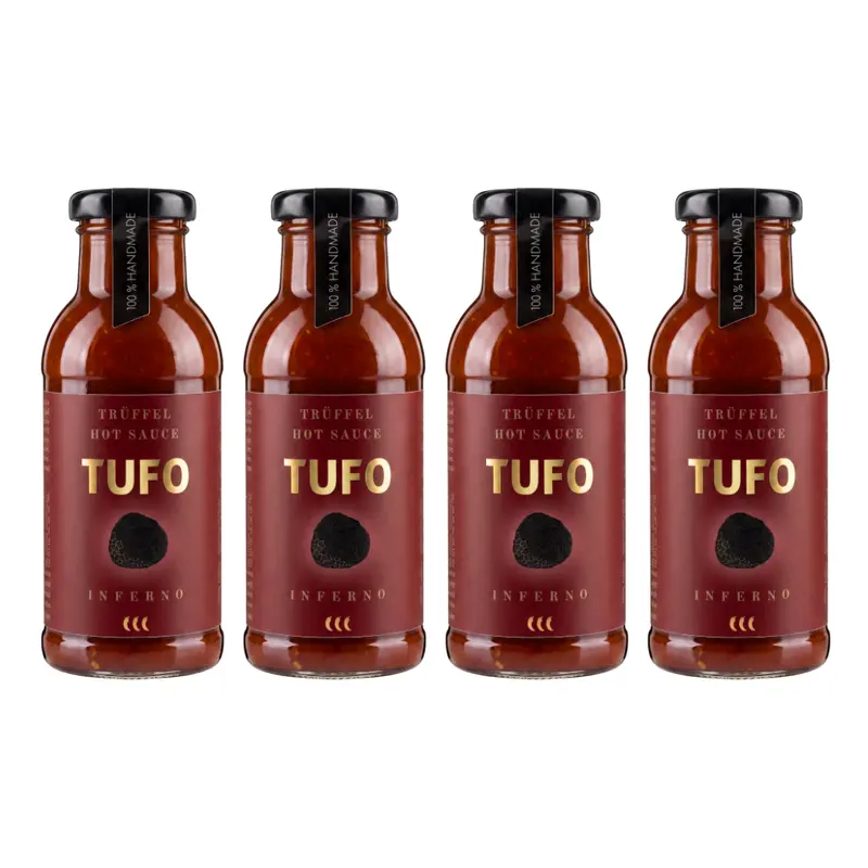 4 x TUFO Trüffel Hot Sauce INFERNO (4 x 250 ml)