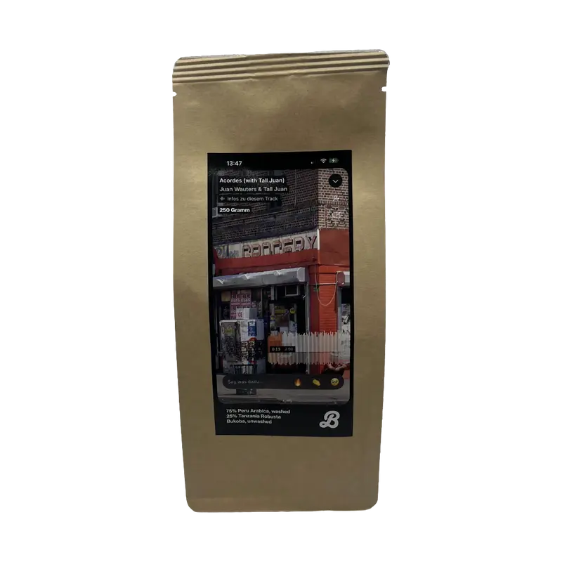75% Peru Arabica 25% Tanzania Robusta