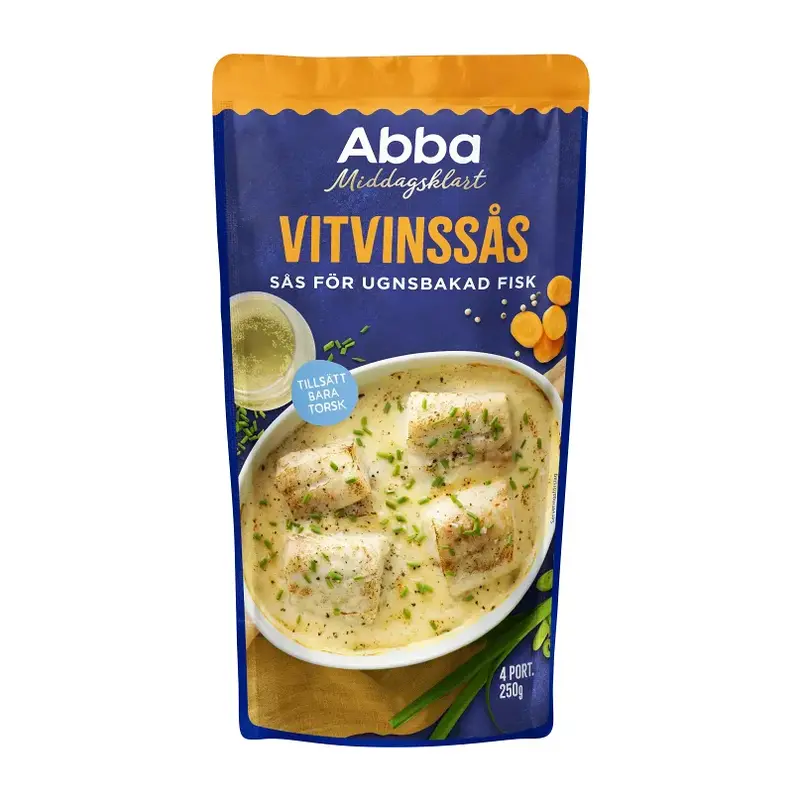 Abba Vitvinsås för ugnsbakad torsk - White wine sauce for baked Cod 250g