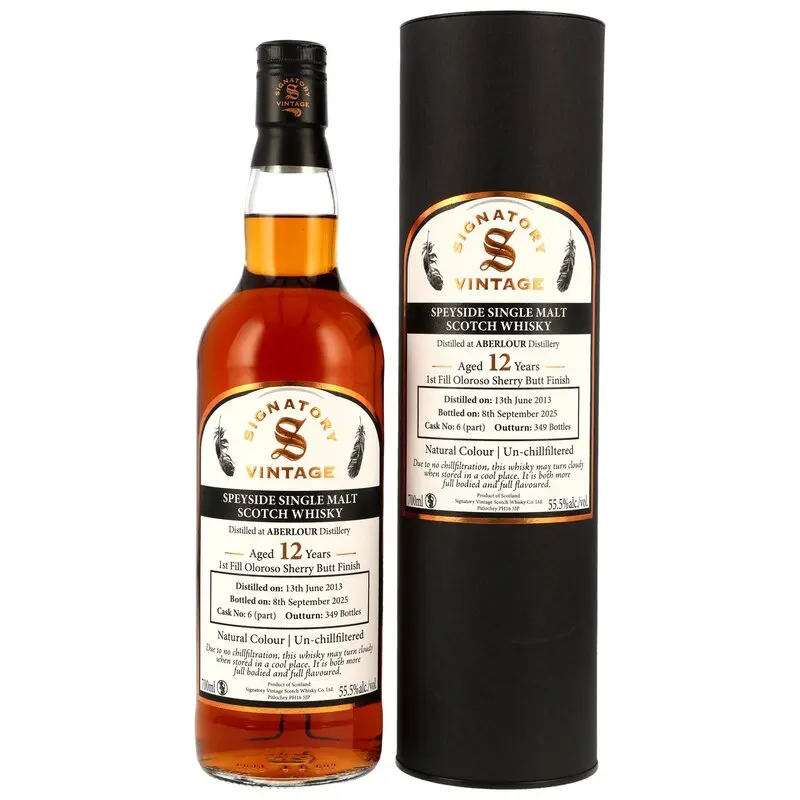 Aberlour 2013/2025 - 12 y.o. - 1st Fill Oloroso Sherry Cask Finish #6 - Signatory