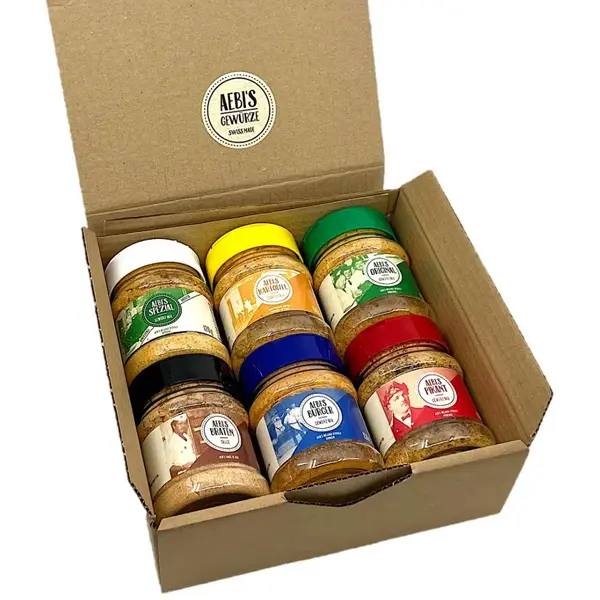 Aebi's Gewürz Box mit 5 Gewürzen, 1 Bratensauce