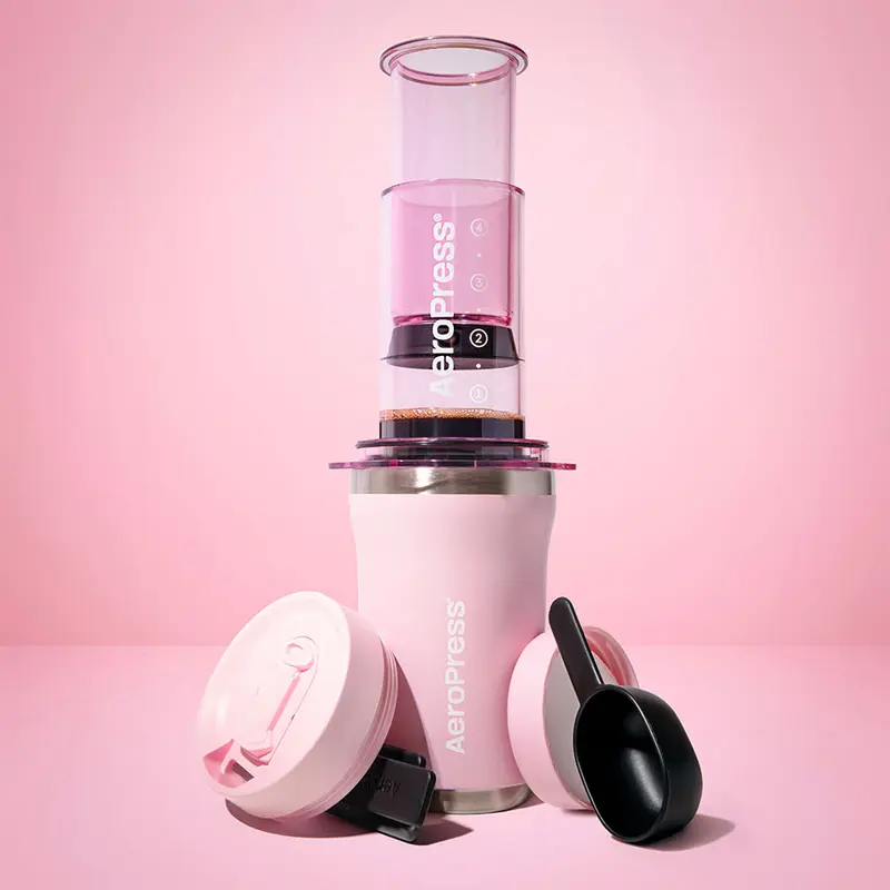 AeroPress Go Plus Travel System – Pink
