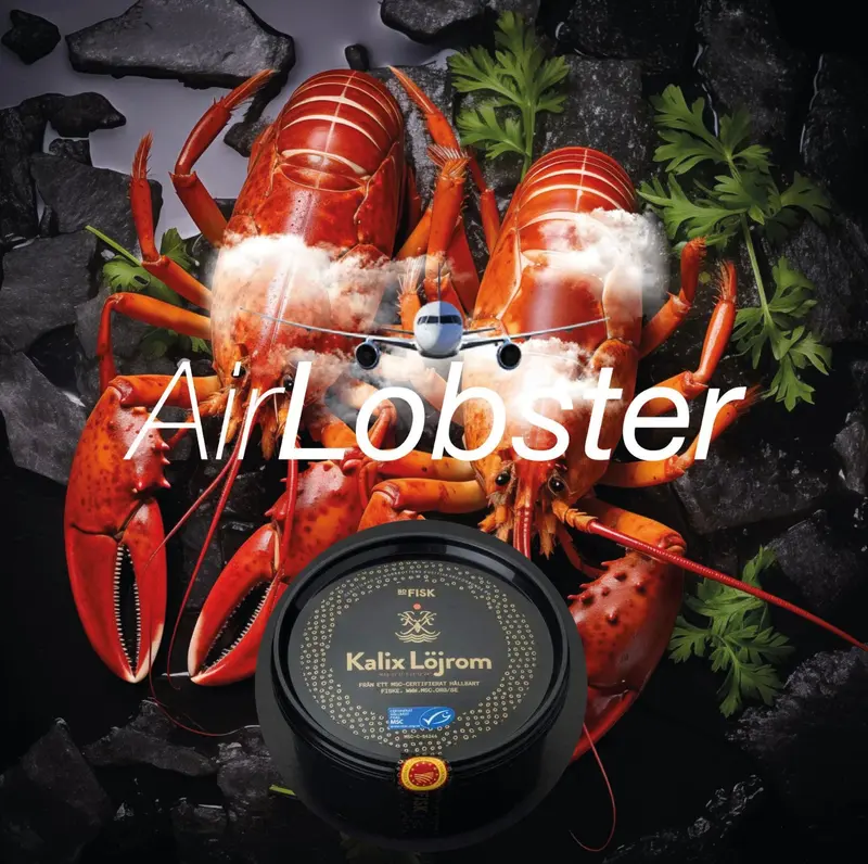AirLobster First Class - 2 Swedish Fresh Lobsters & BD Fisk Löjrom UPS Shipped