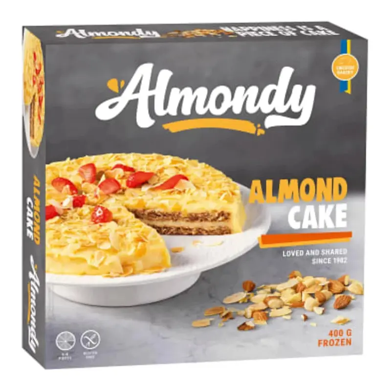 Almondy Mandeltårta Glutenfri Fryst - Almond cake, Frozen Gluten-free 400 g