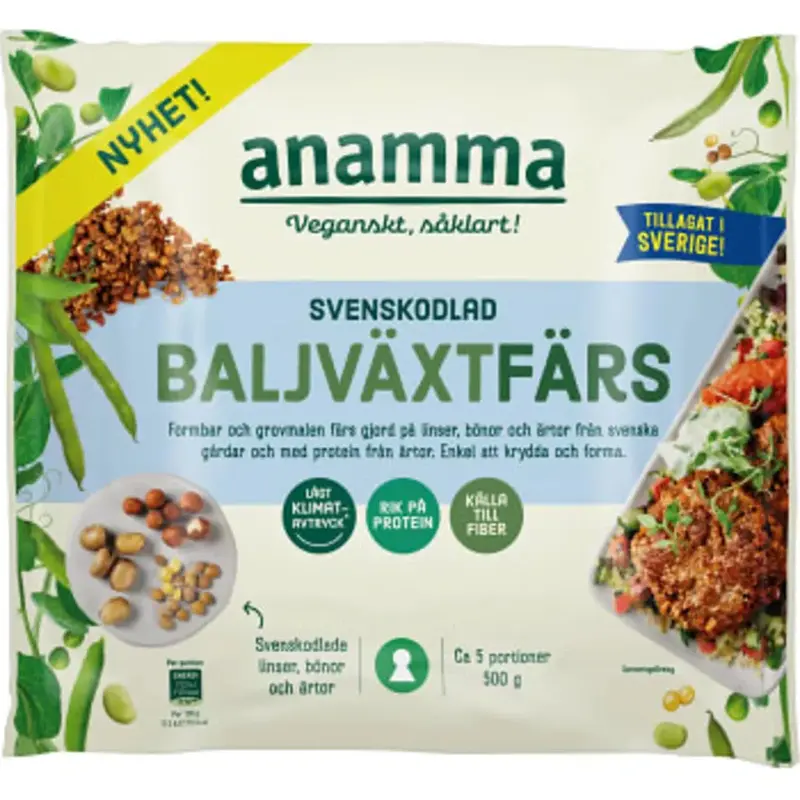 Anamma Baljväxtfärs - Legume mince  frozen- 500 g