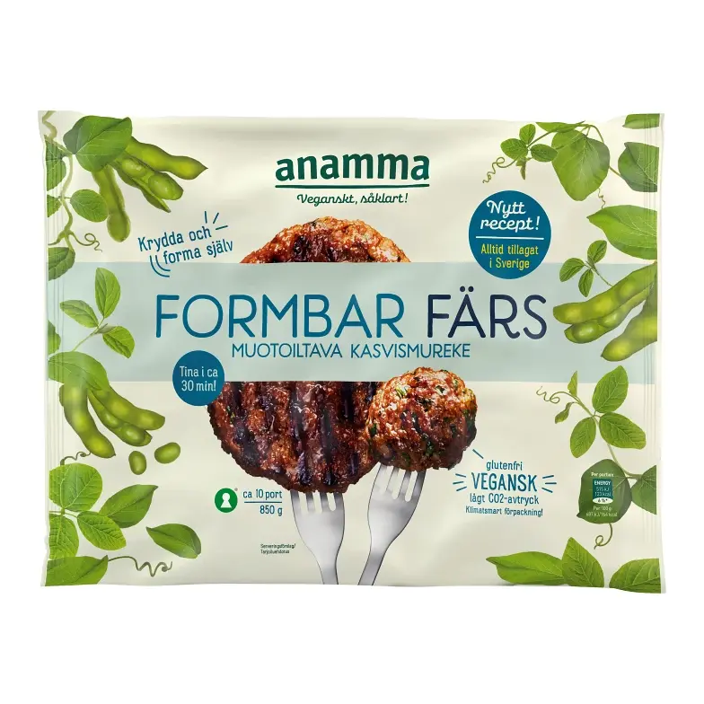 Anamma formbar färs - Frozen Vegan Mince for patties 850g