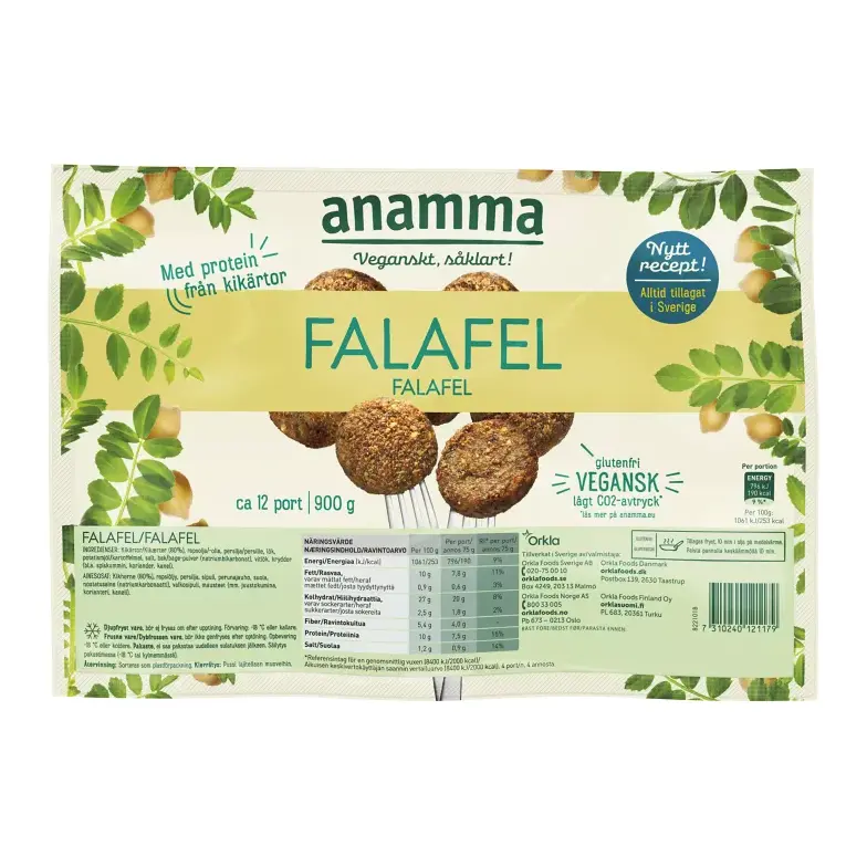 Anamma vegansk falafel - Frozen Vegan Falafel 900g
