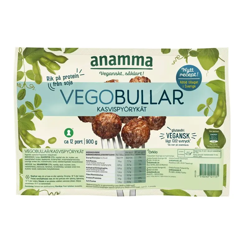 Anamma vegobullar - Frozen Vegetarian "Meatballs" 900g