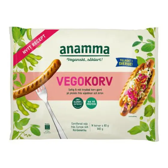 Anamma Vegokorv- Frozen Vegetarian Sausages 840 g