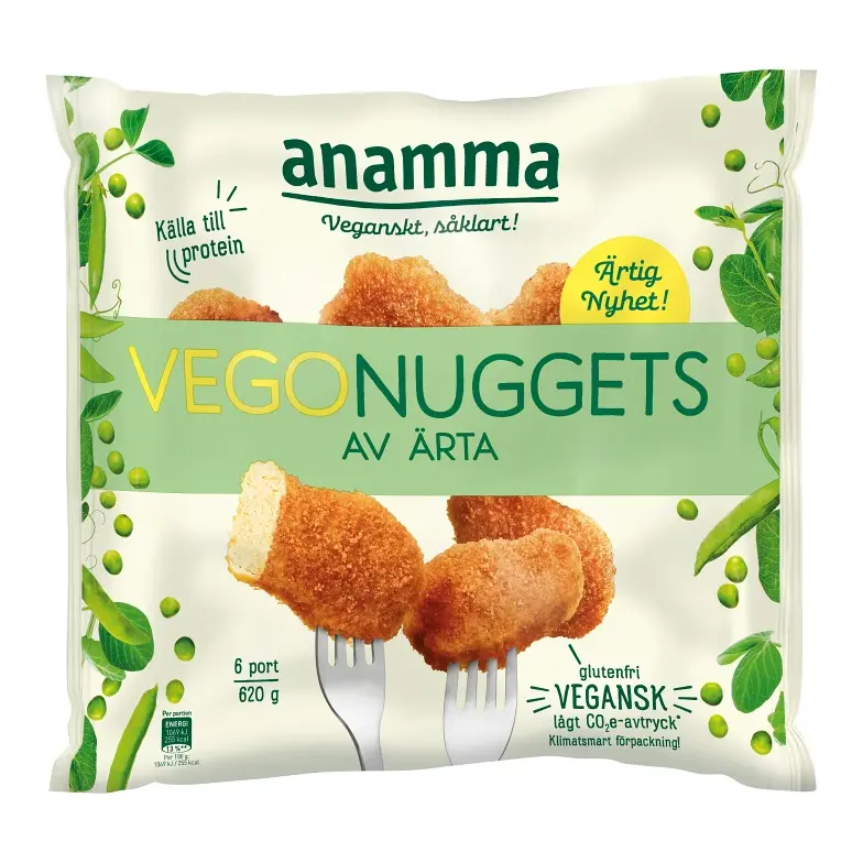 Anamma Vegonuggets av Ärta - Frozen Pea Nuggets 620g