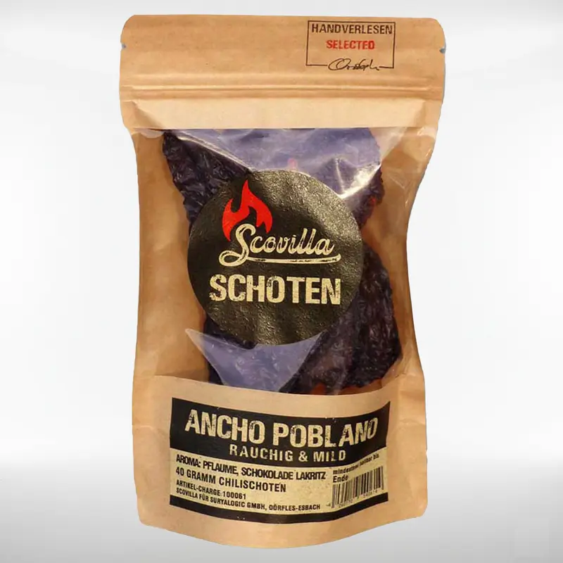Ancho Poblano Chilis | intensives Aroma, sanfte Schärfe | getrocknet | 40 g
