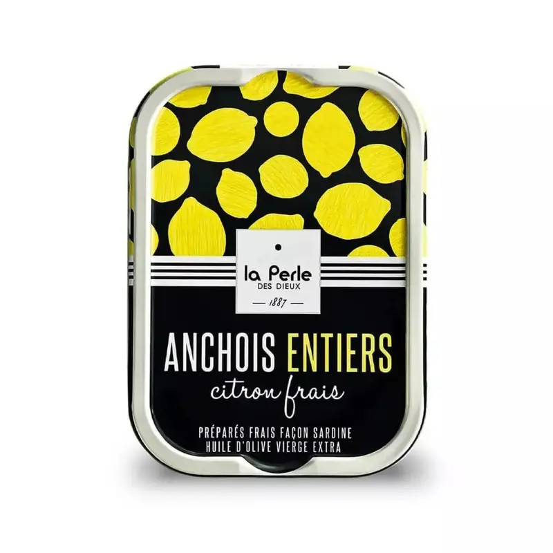 Anchois à l'huile d'olive vierge extra et citron frais