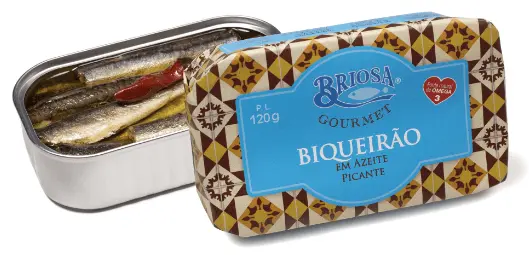Anchois non salés à l'huile d'olive