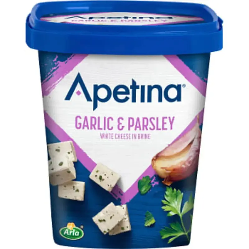 Apetina Vitost Vitlök & persilja Tärnad - White cheese diced w garlic & parsley - 200 g