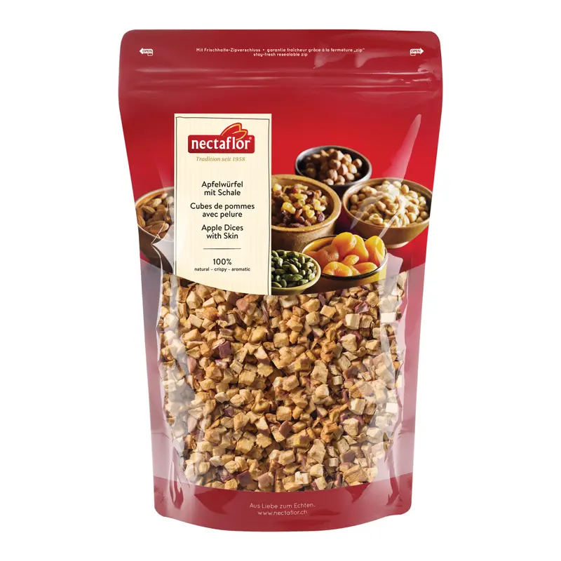 Apfelwürfel mit Schale