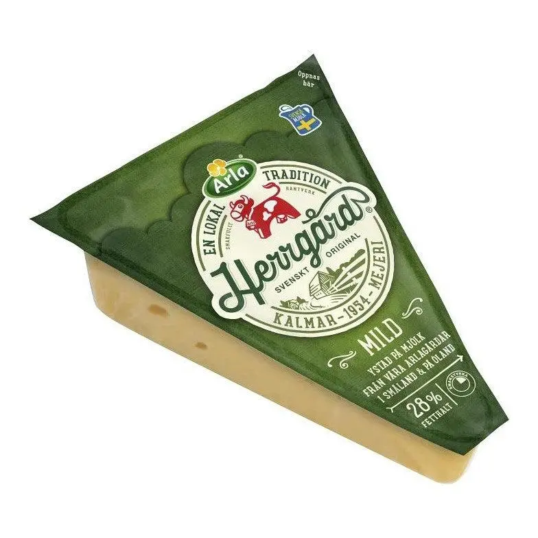 Arla Herrgårdsost Mild 28% - Mild Cheese 730 g
