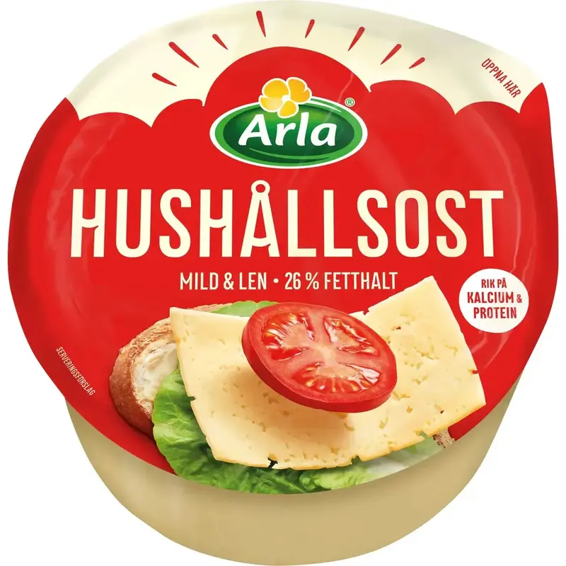 Arla Hushållsost mild 26% - Mild Creamy Cheese app. 1,1 kg