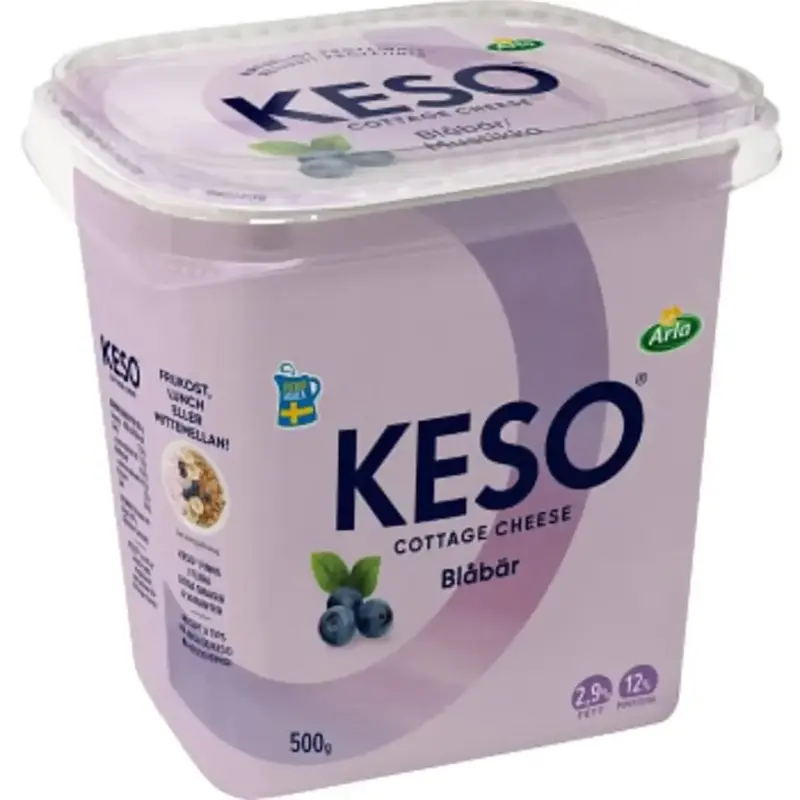 Arla Keso Blåbär 2,9% - Cottage Cheese Blueberry - 500 g