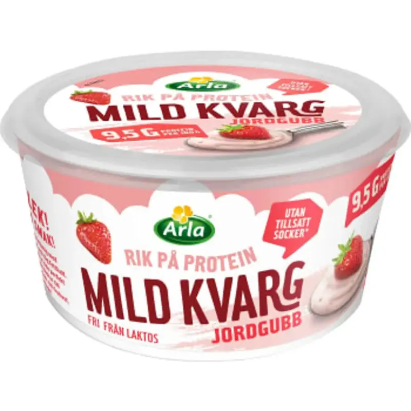 Arla Kvarg Jordgubb Mild Laktosfri 0,2% - Curd Strawberry Mild Lactose-free 0.2% - 450 g
