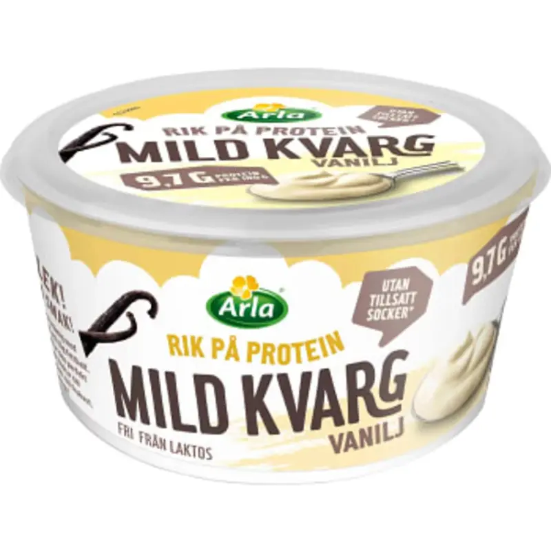 Arla Kvarg Vanilj Mild Laktosfri 0,2% - Mild Vanilla Quark Lactose-free 0.2% - 450 g