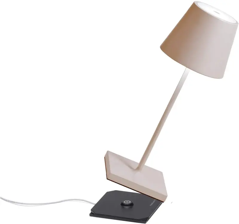 Aufladbare Tischlampe H38cm beige