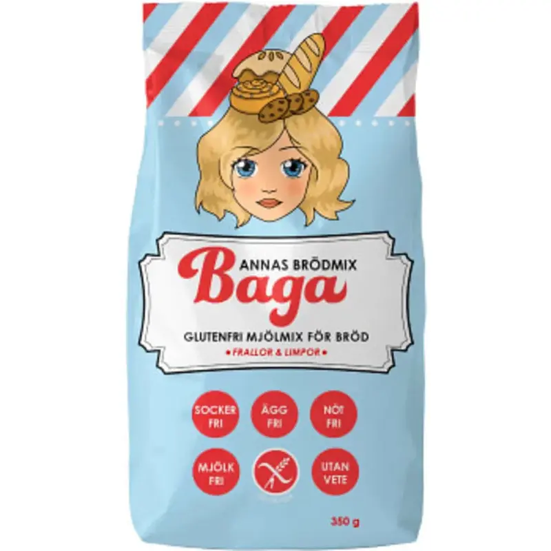 BAGA Annas Glutenfria Brödmix - Gluten Free Bread Mix - 350 g