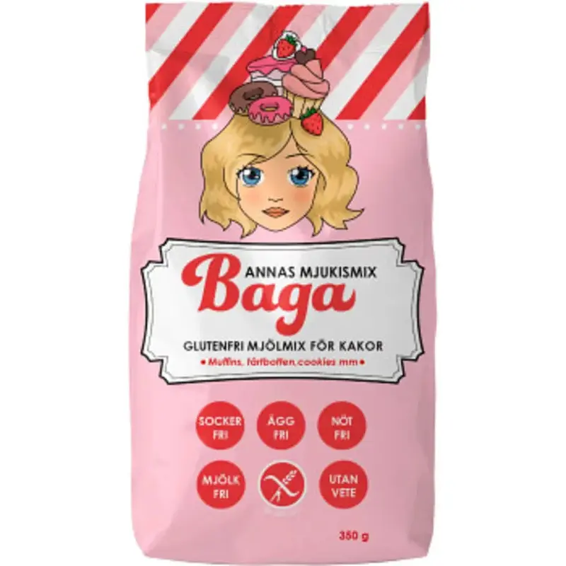 BAGA Annas Glutenfria Mjukismix - Gluten Free Soft Ice Cream Mix - 350 g