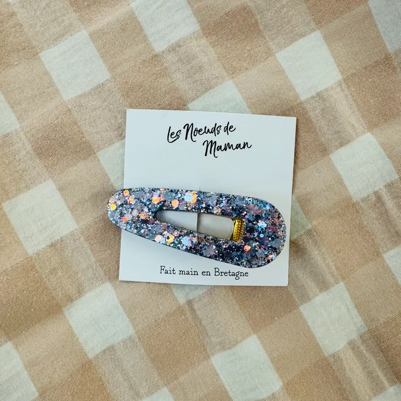 Barrette résine bleuet