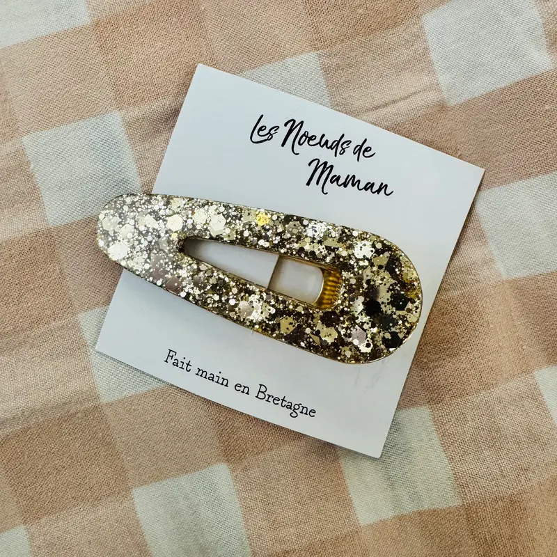 Barrette résine champagne