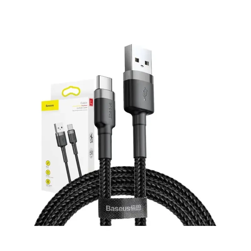 Baseus Cafule-Kabel USB-C 3A 0,5 m (Grau+Schwarz)