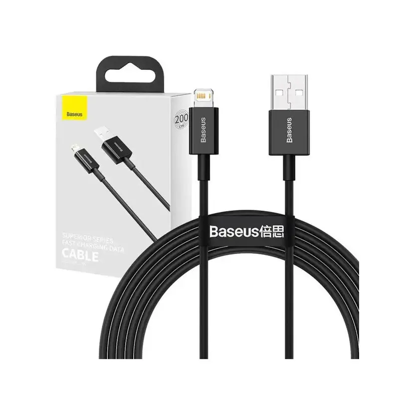 Baseus Superior Series Kabel USB-A zu iP 2.4A 2m (schwarz)