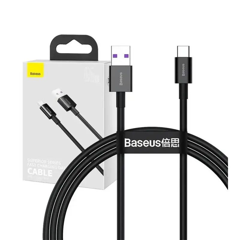Baseus Superior Series USB / Type-C Schnellladekabel 66 Watt 1 M - Schwarz