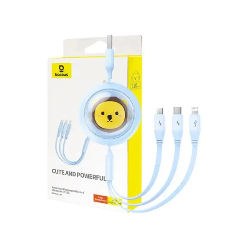 Baseus USB cable 3-in-1 Ladekabel USB zu USB-C, USB-M, Lightning 3.5A, 1.1m (blau)