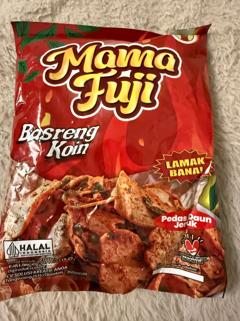 Basreng Koin Mama Fuji Pedas Daun Jeruk