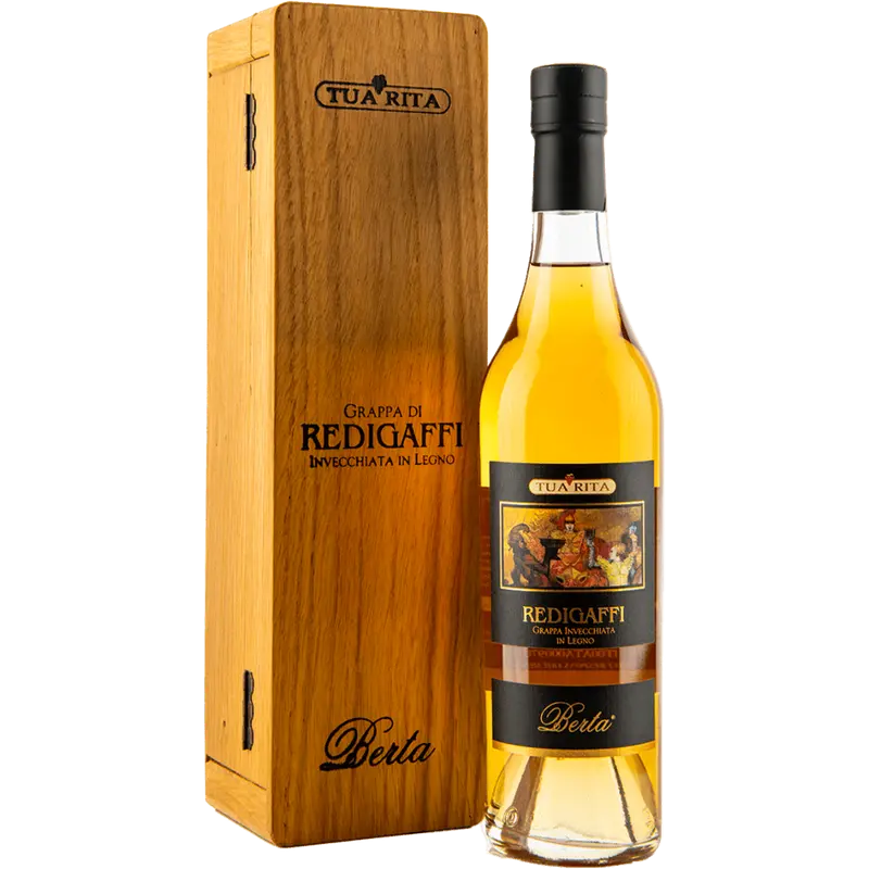 Berta Grappa Redigaffi Tua Rita mit Holzkiste 44%