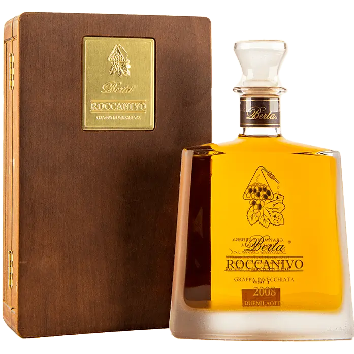 Berta Grappa Roccanivo mit Holzkiste 43%