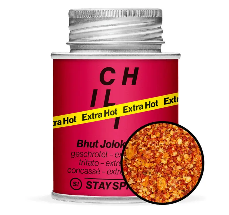 Bhut Jolokia Chili - geschrotet - EXTRA SCHARF