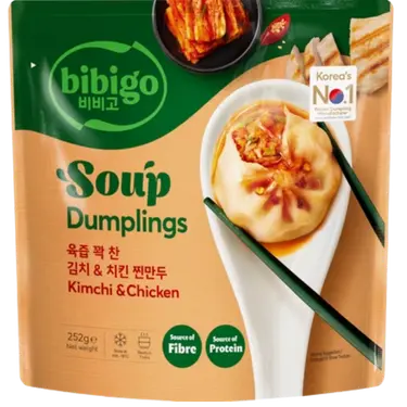 Bibigo Soup Dumplings Kimchi & Chicken – 252 g