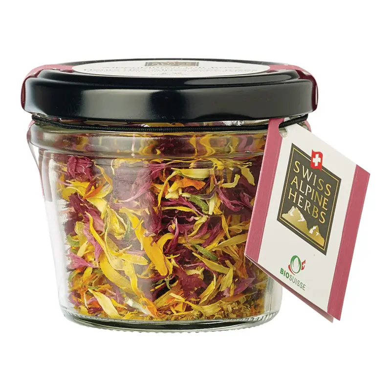 Bio Alpenblüten mit Rose