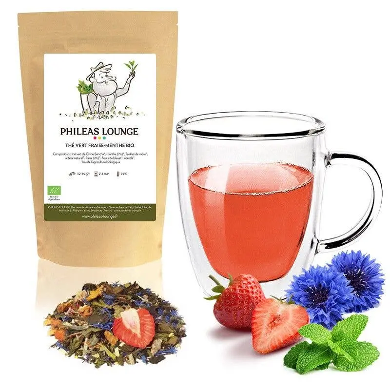 Bio Gruentee Erdbeere Minze – Fruchtig Frisch 100 g