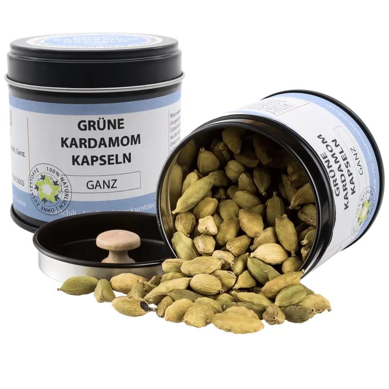 Bio Grüne Kardamom Kapseln - ganz