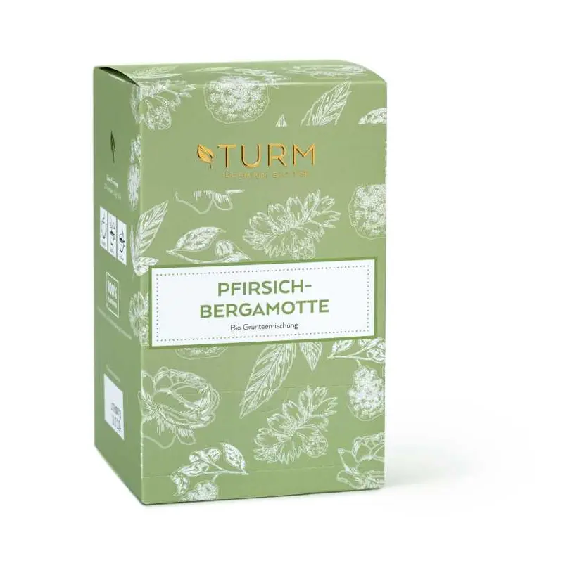 Bio Pfirsich-Bergamotte Grüntee (Pyramidenbeutel)