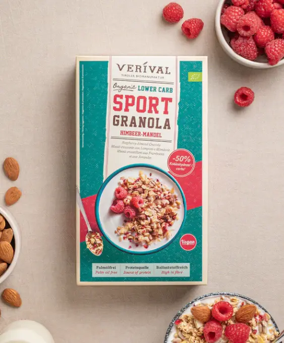 Bio Protein Lower Carb Granola Himbeer-Mandel 400g