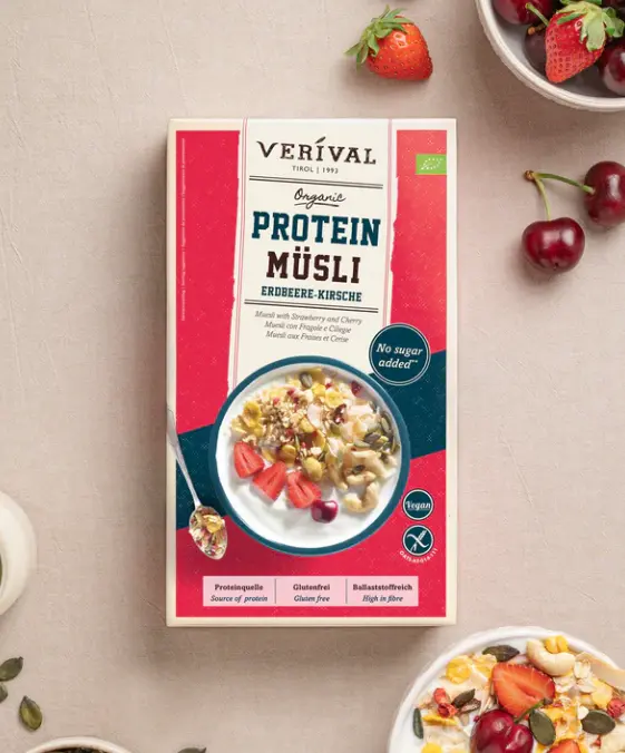 Bio Protein Müsli Erdbeere-Kirsche 300g