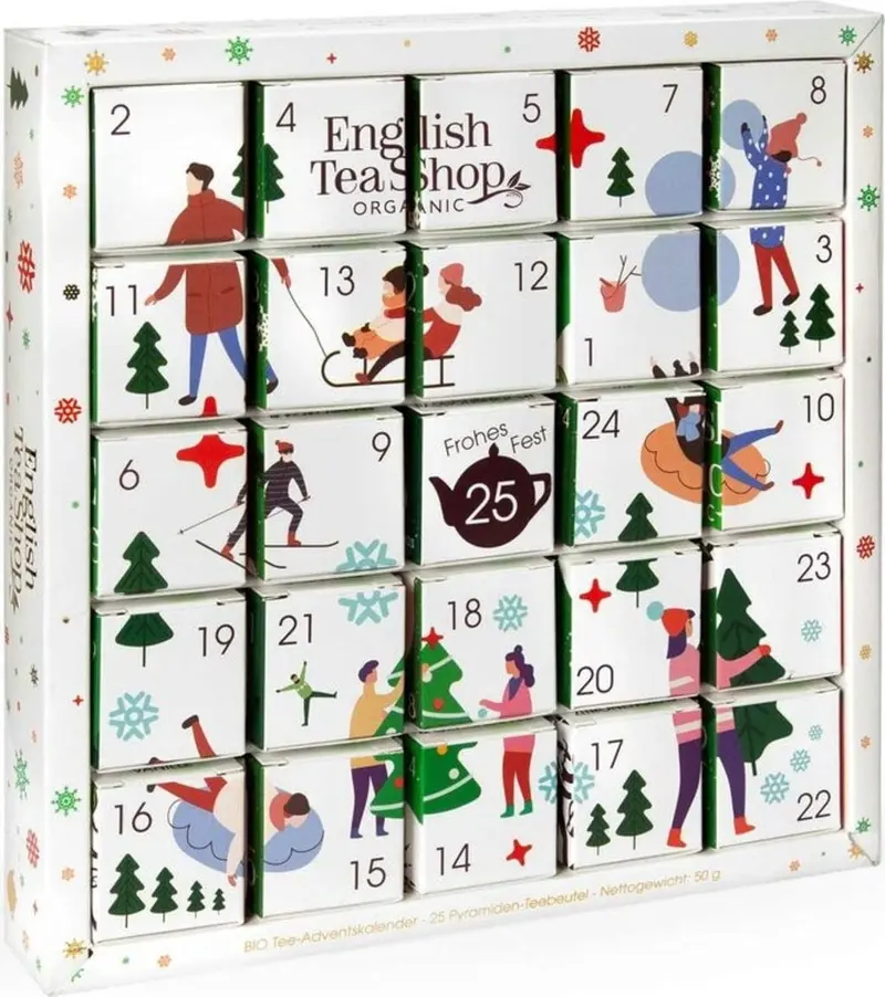 Bio "White Ornaments" Adventskalender, 25 Teebeutel (50 g)