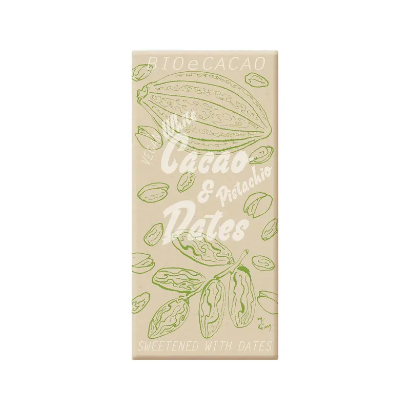 BioeCacao Dattelschokolade White Pistachio, EU Bio/FLO-Fairtrade, 90g