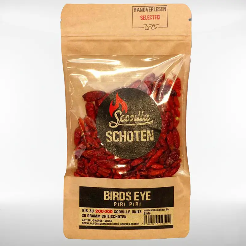 Birds Eye / Piri-Piri Chilis | direkte Schärfe, Zitrusnoten | getrocknet | 30 g