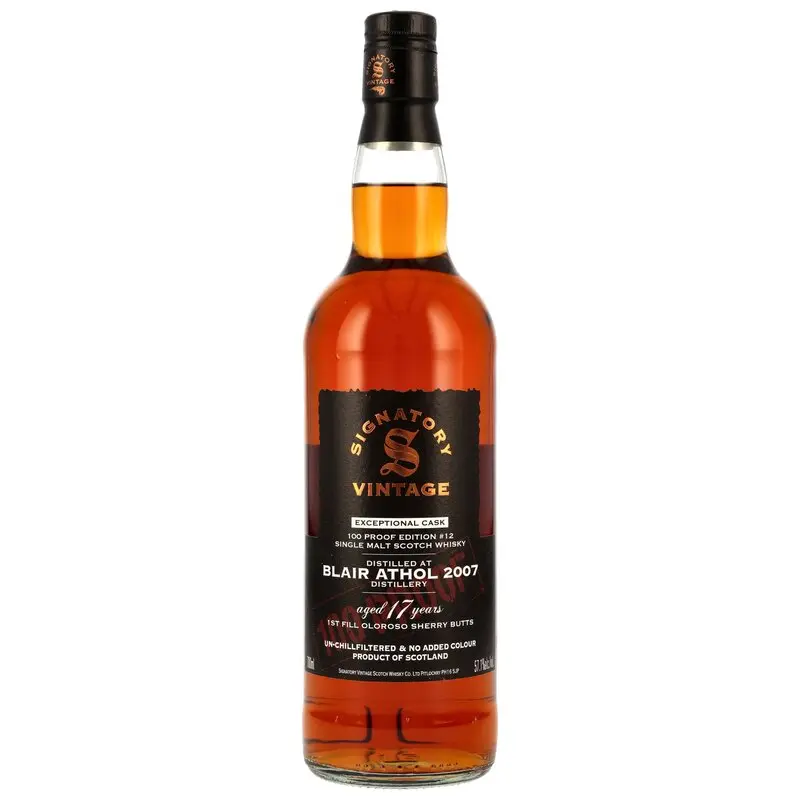 Blair Athol 2007/2025 - 17 y.o. - 1st Fill Oloroso Casks - Signatory 100 PROOF Exceptional Cask Edition #12