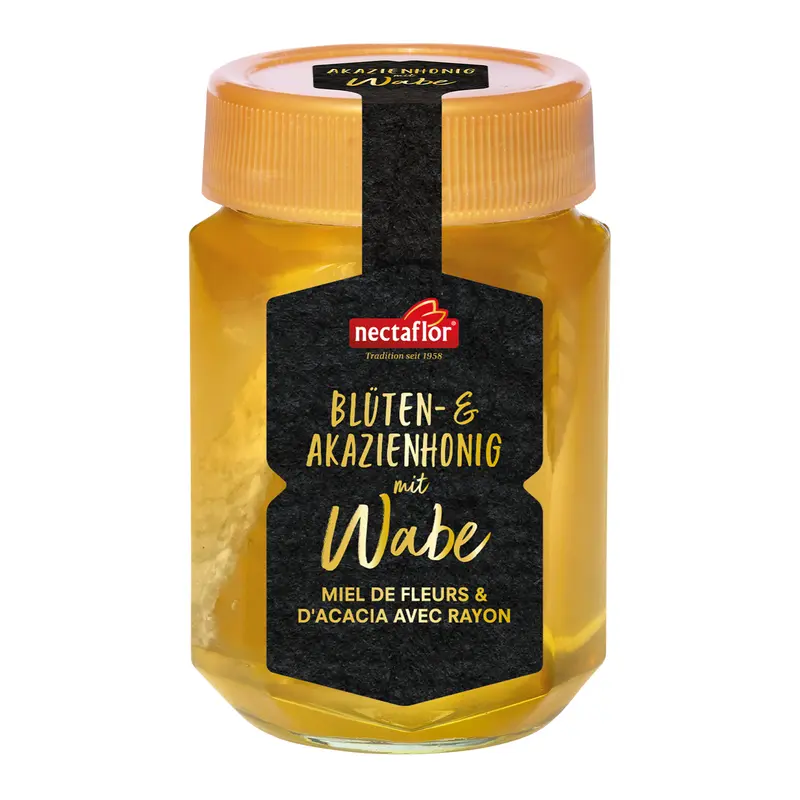 Blüten- und Akazienhonig mit Wabe