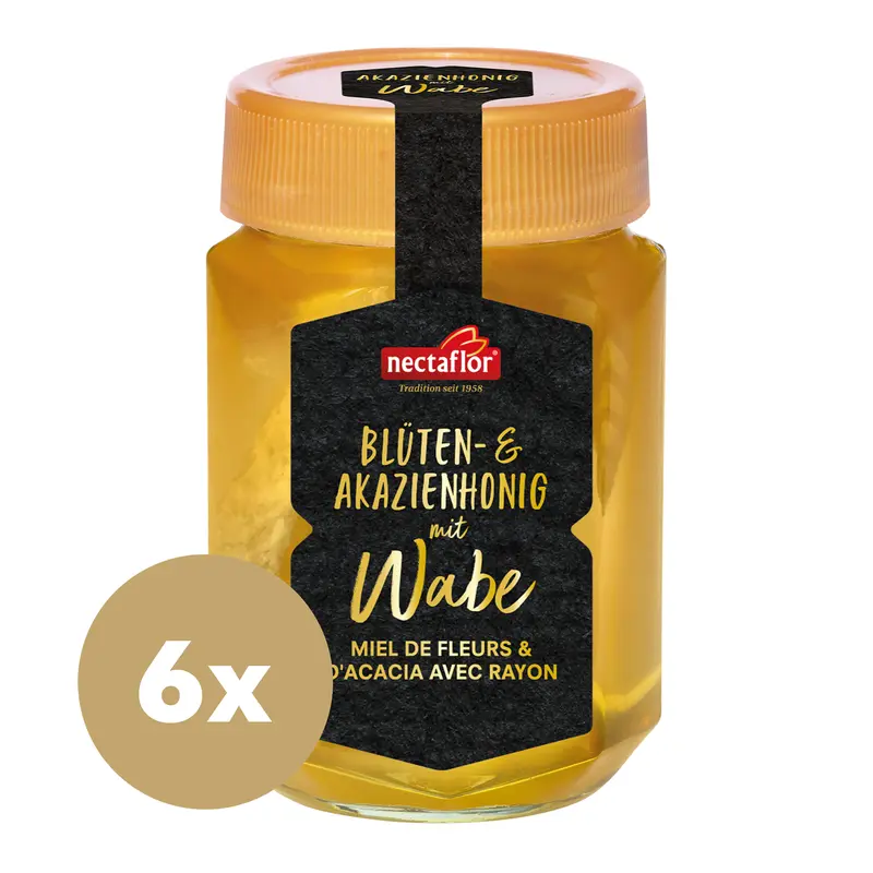 Blüten- und Akazienhonig mit Wabe